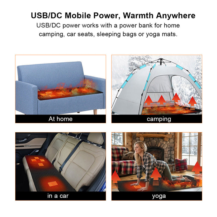 Hollevo™ USB-warmtekussen met 5 zones, warm binnen 30 seconden