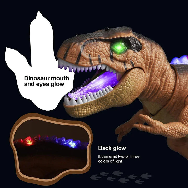 Bestuurbare T-rex die loopt, brult en in kleuren oplicht
