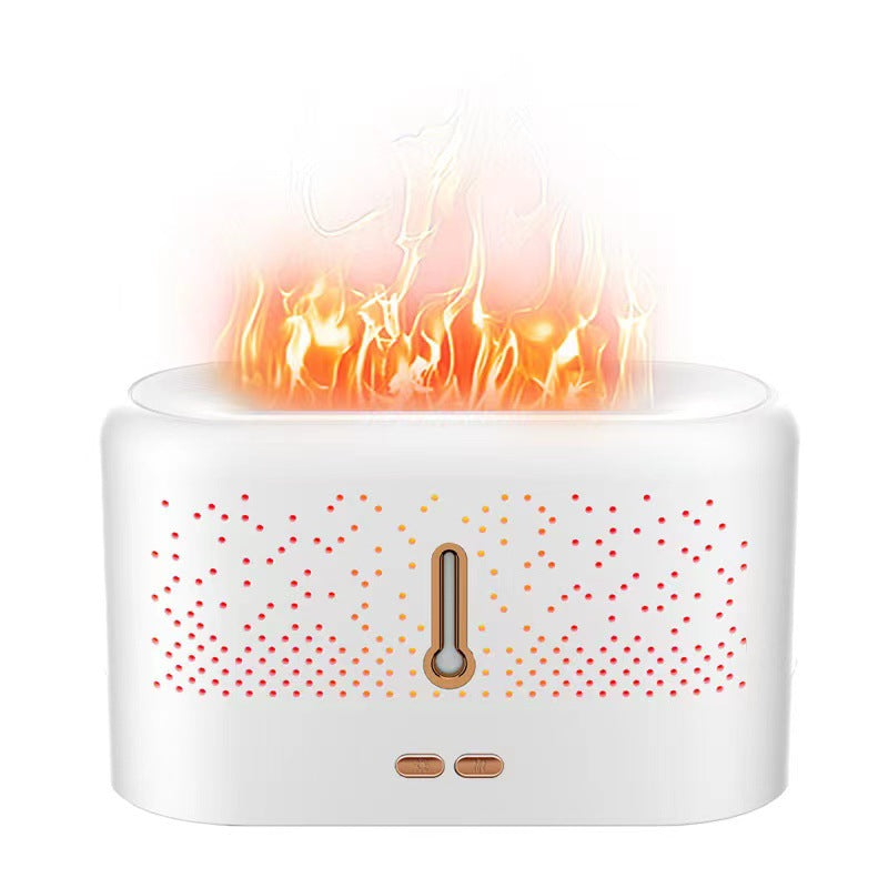 Aroma diffuser met vlameffect en USB-voeding, in wit