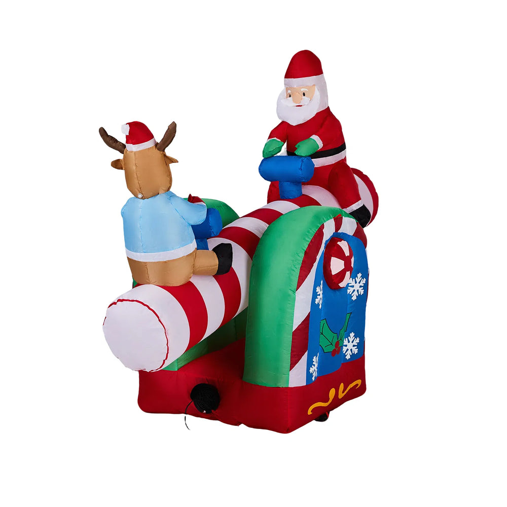Opblaasbare kerstwip met kerstman en rendier