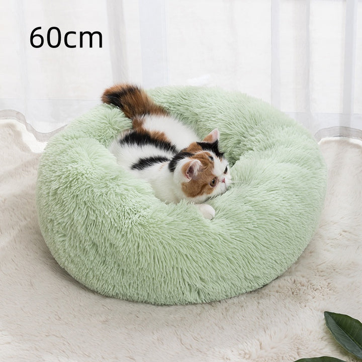 Warme ronde kattenmand voor de winter in 8 maten, van 30 tot 100 cm