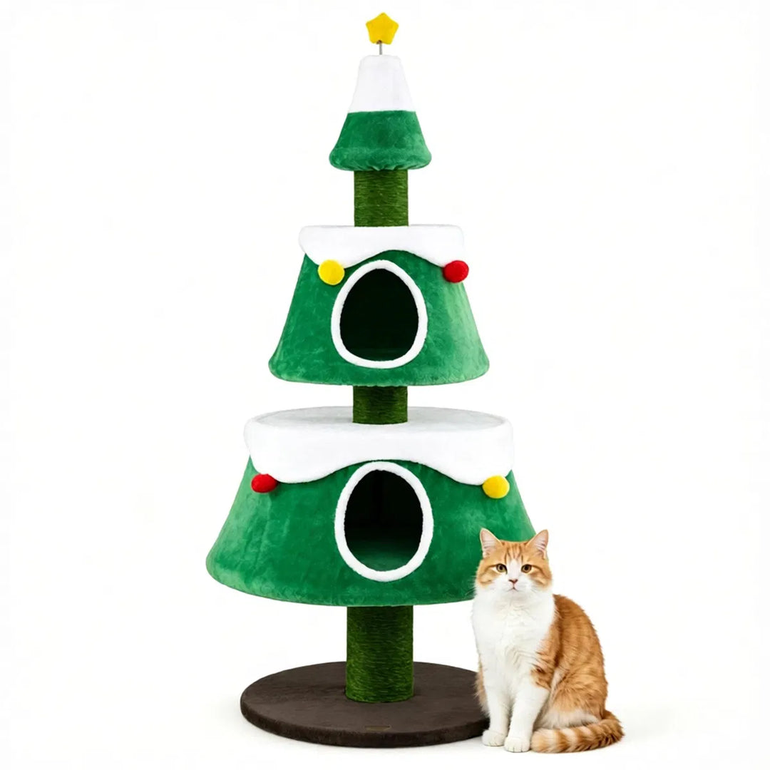 Kattenboom in de vorm van een kerstboom