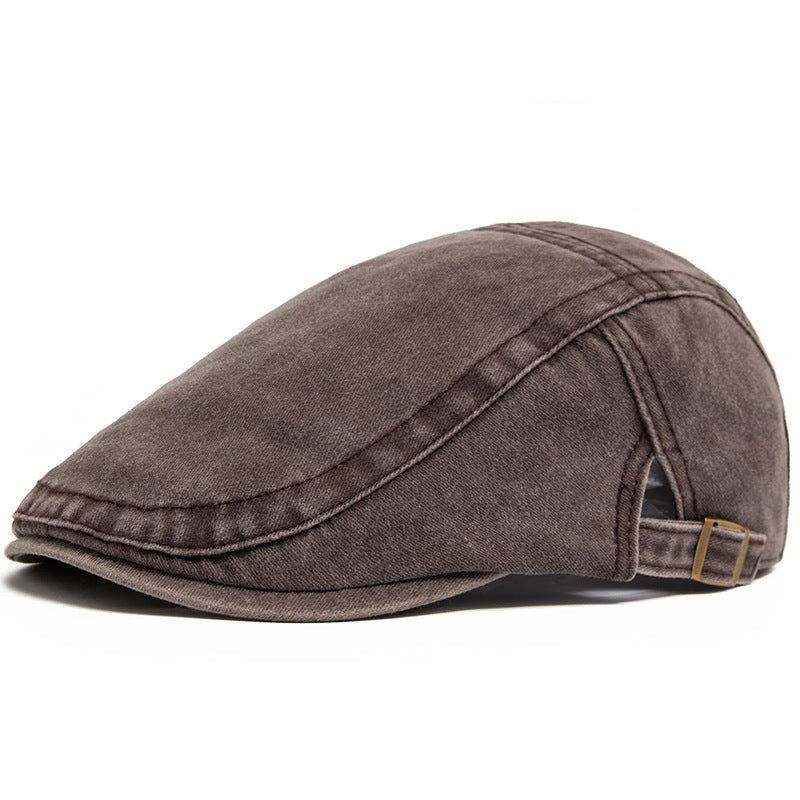 Gewassen denim flatcap