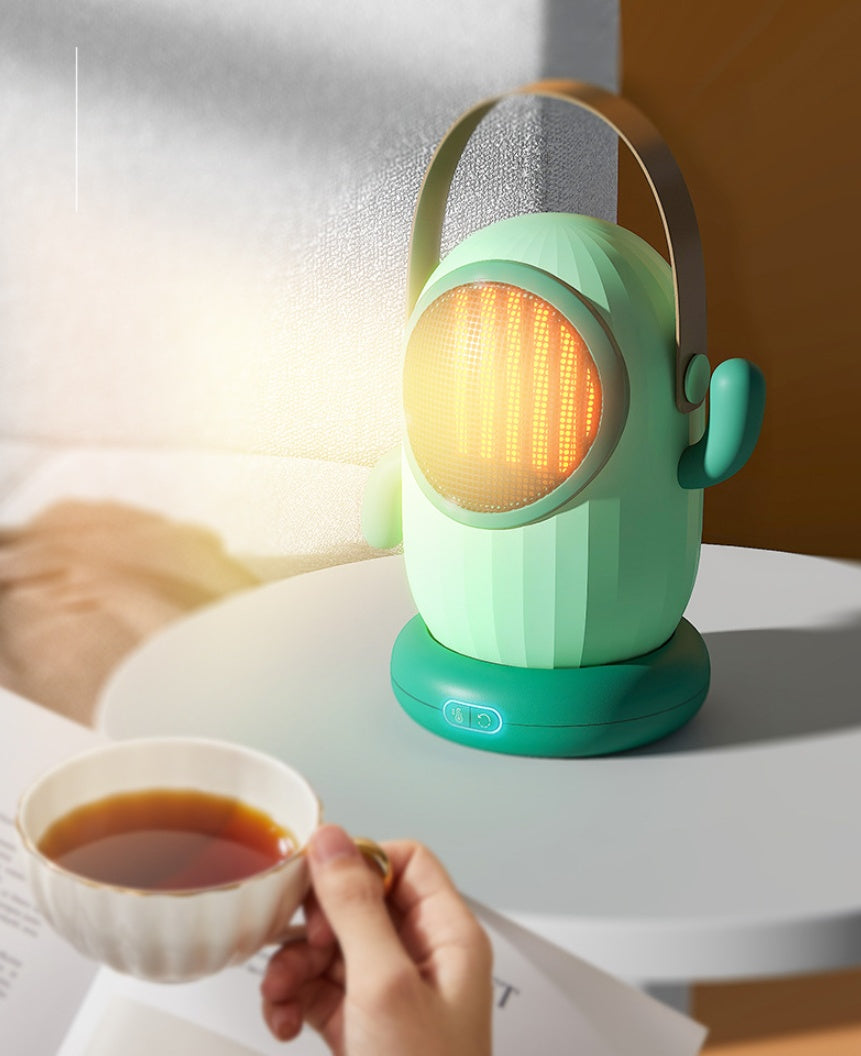 Kleine ventilatorkachel in de vorm van een cactus