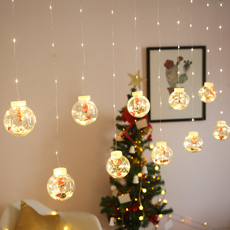 Lichtgordijn in sprookjesstijl met kerstman, cadeau of boom, led