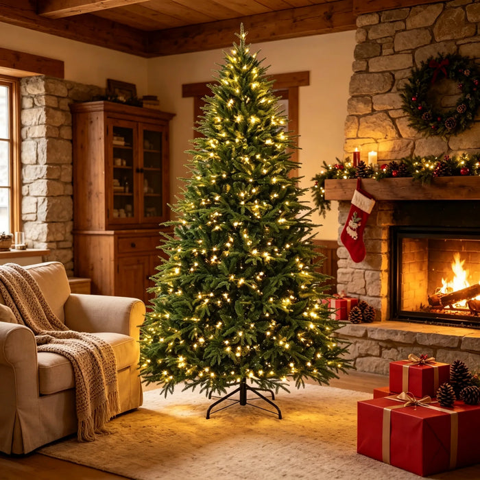 Hollevo Extra volle kerstboom 229 cm met 1000 warmwitte leds