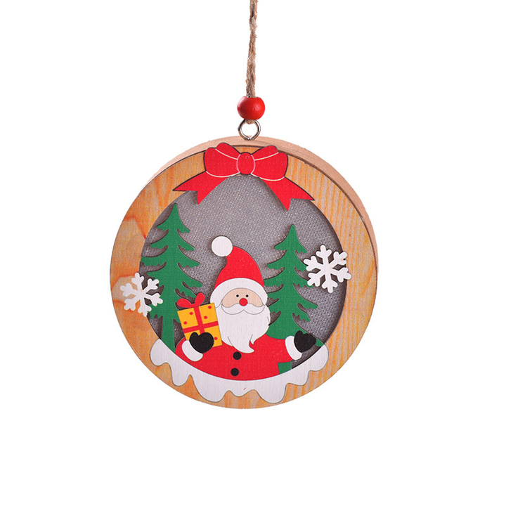 Houten kerstboomhanger – hangend lichtdoosje met touwtje