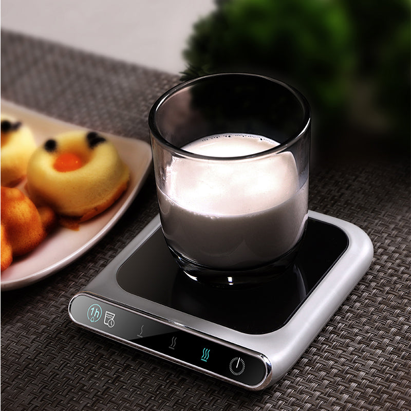 Witte kopwarmer met glazen plaat