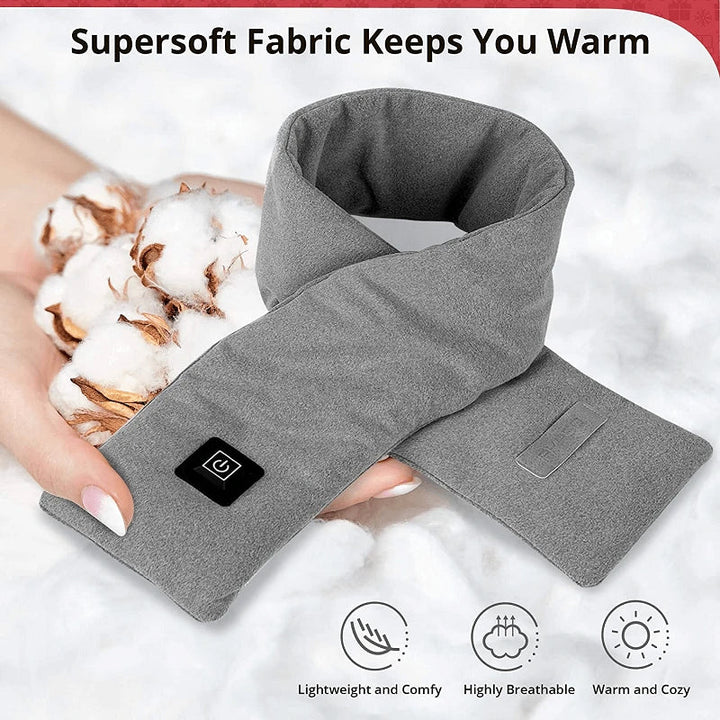 Hollevo™ Verwarmde fleece sjaal met 3 warmtestanden en USB