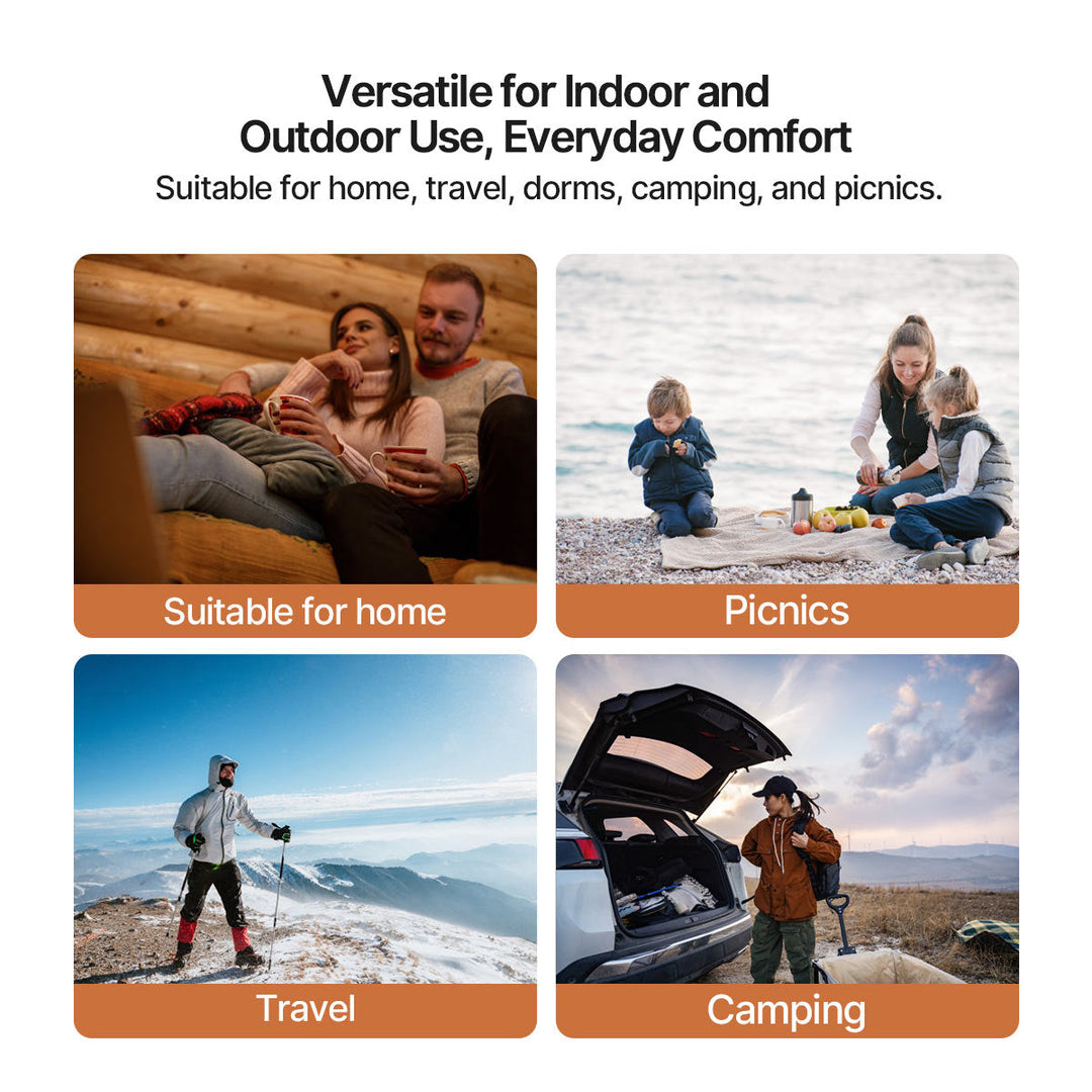 Hollevo™ USB-warmtedeken van sherpa en nepbont met 3 standen