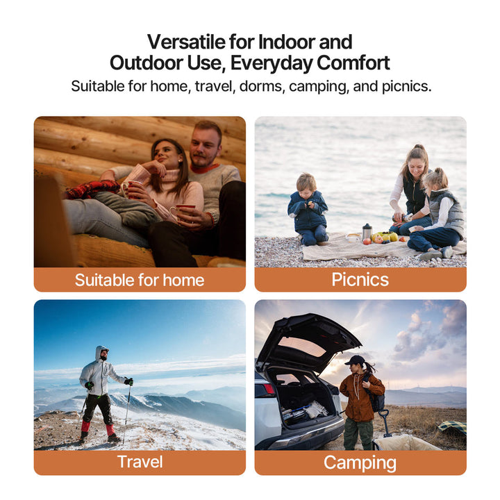 Hollevo™ USB-warmtedeken van sherpa en nepbont met 3 standen
