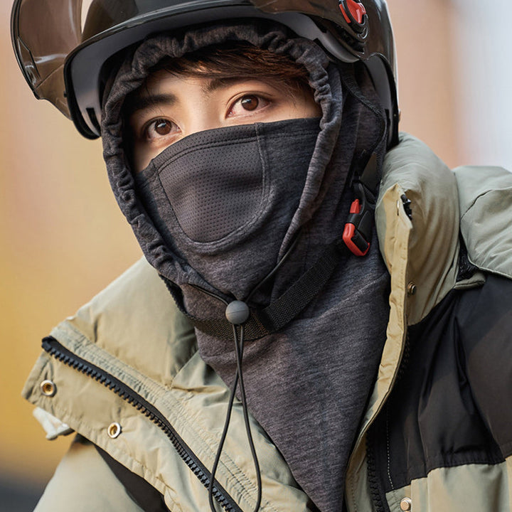 Fietsmuts met gezichtsmasker en ingebouwde nekwarmer