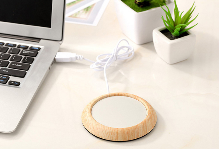 Kopwarmer onderzetter met houtlook rand