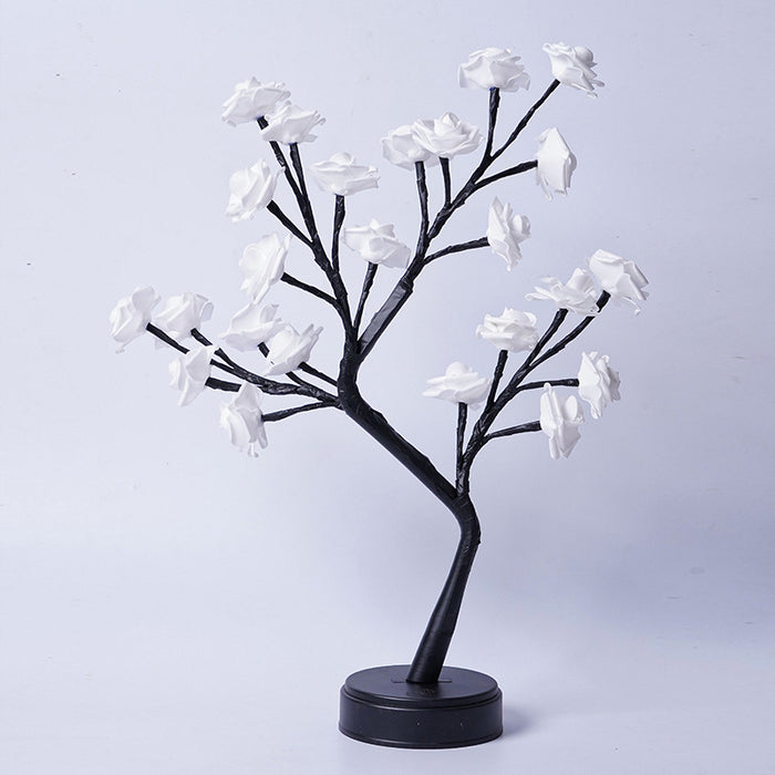 Hollevo Rozenboom tafellamp met buigbare takken en led-rozen