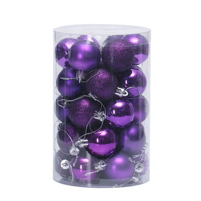 Kerstballen 4 cm, set van 34 in prachtige kleuren