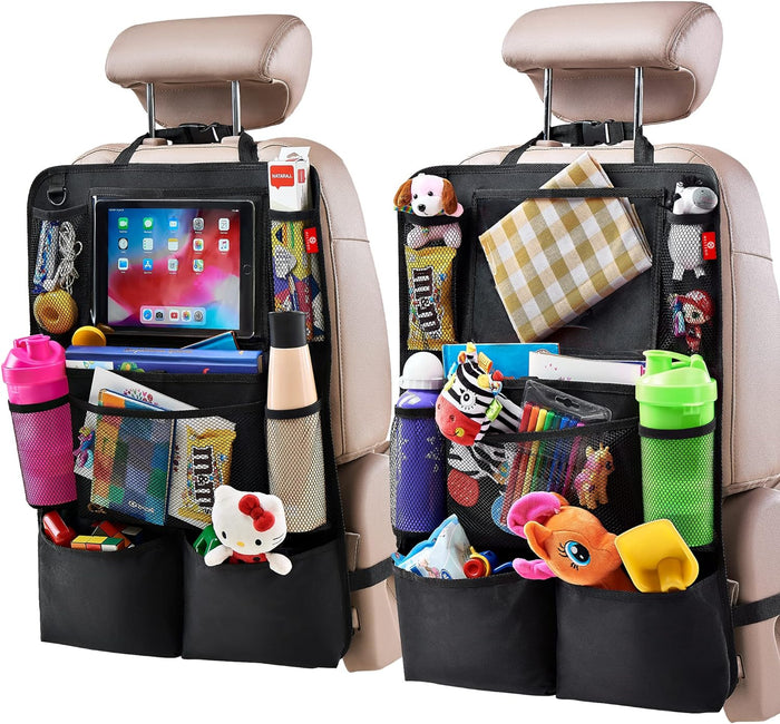 Hollevo™ Autostoel organizer 2-pack met tablethouder en 9 vakken