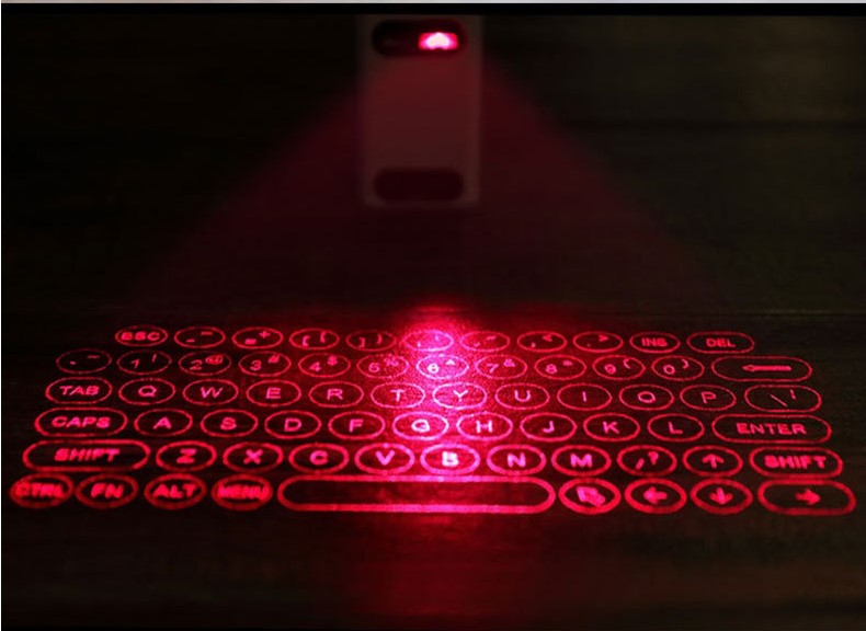 Laser projectietoetsenbord op tafel