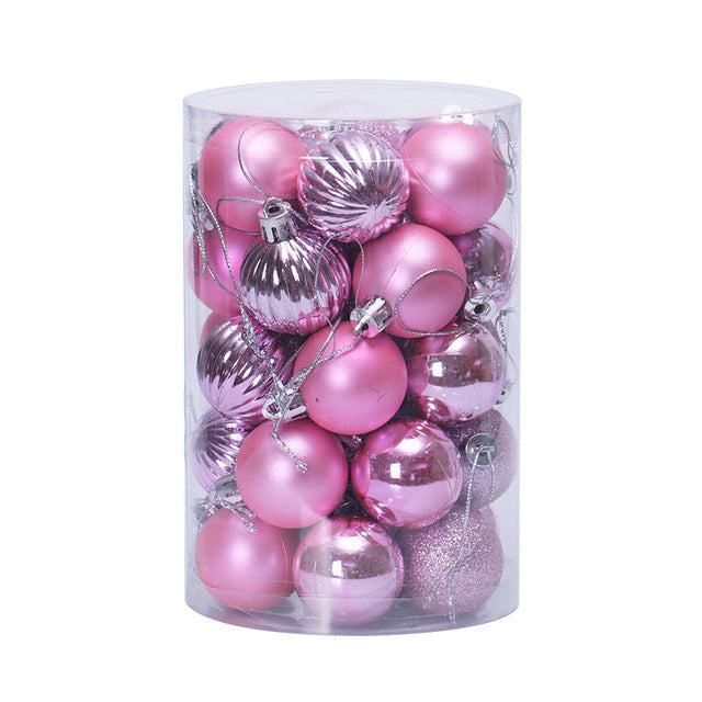 Kerstballen 4 cm, set van 34 in prachtige kleuren