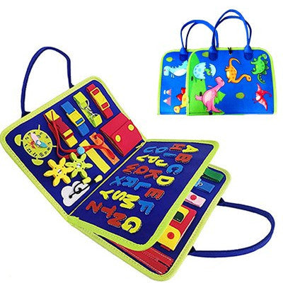 Vilten busy board met gespen en ritsen