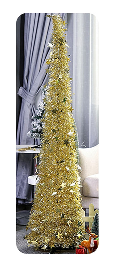 Opvouwbare kerstboom met glitter en standaard, 1,2 of 1,5 meter