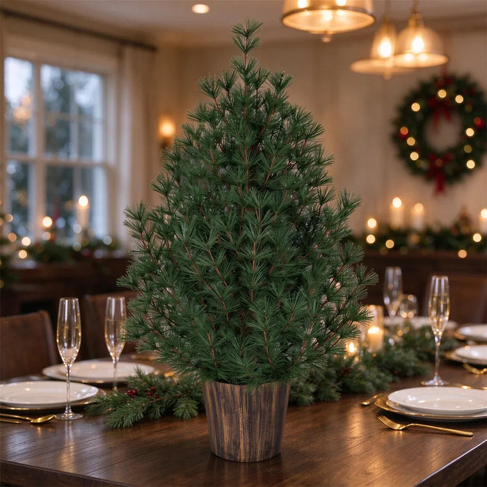 Hollevo Kerstboompje 91 cm in vintage gouden pot