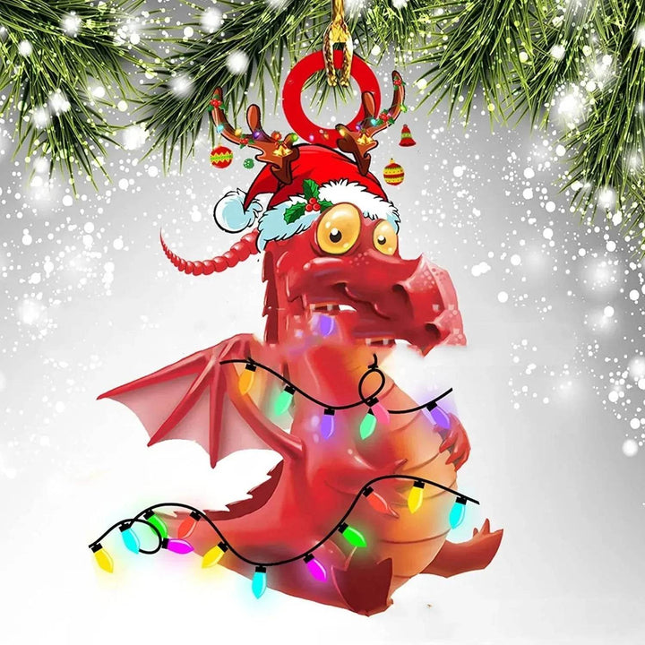Dinosaurus draak ei kerstdecoraties hanger acryl
