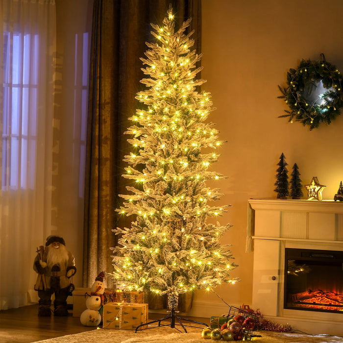Hollevo Besneeuwde kerstboom 225 cm met 350 heldere lampjes
