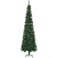 Slanke kerstboom met dennenappels