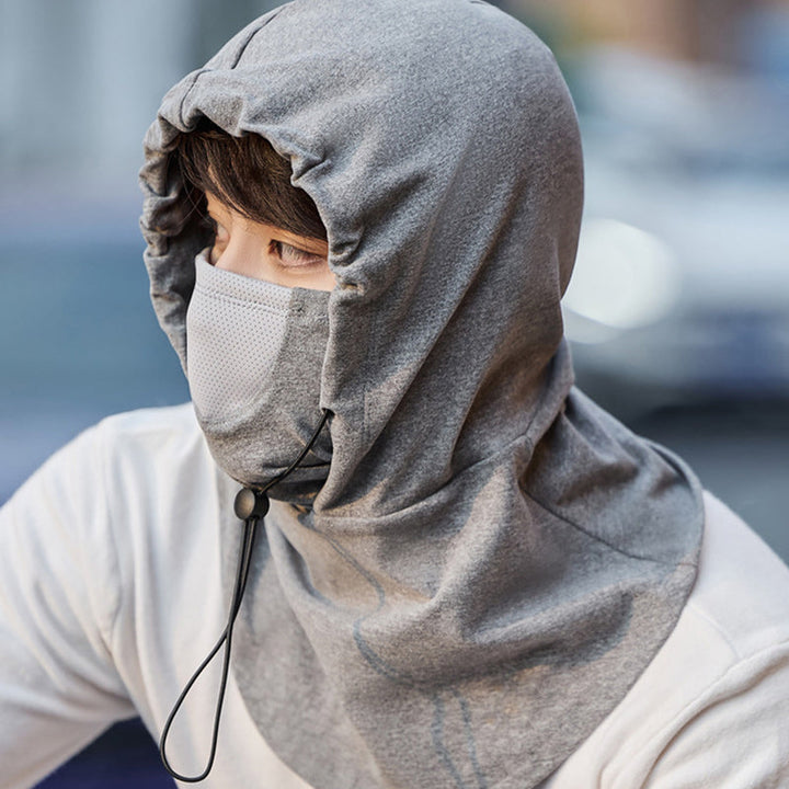 Fietsmuts met gezichtsmasker en ingebouwde nekwarmer