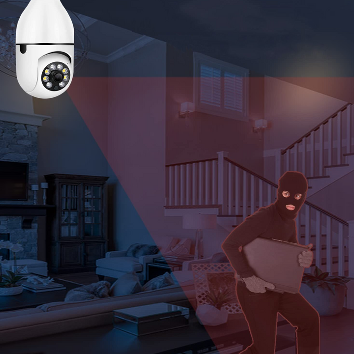 Lampcamera met 360° zicht en nachtzicht via wifi