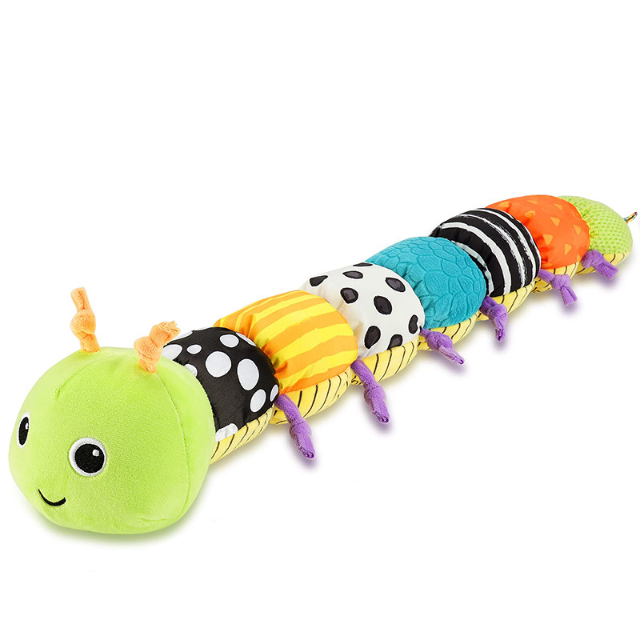 Hollevo™ Muzikale rups-knuffel met rammelaar en knisperstof