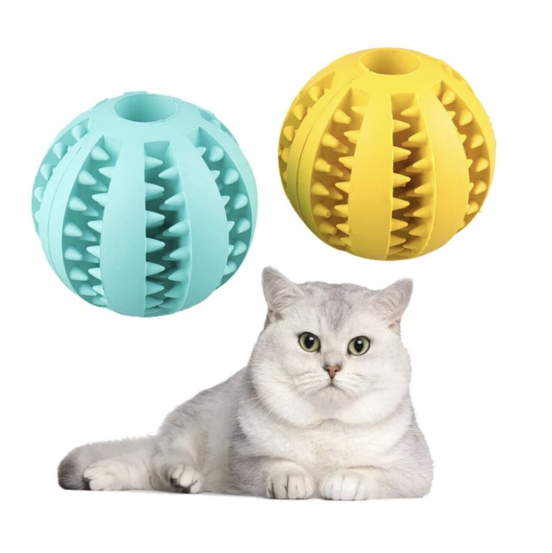 Stevige rubberen snackbal voor hond en kat, kauw- en apporteerbal