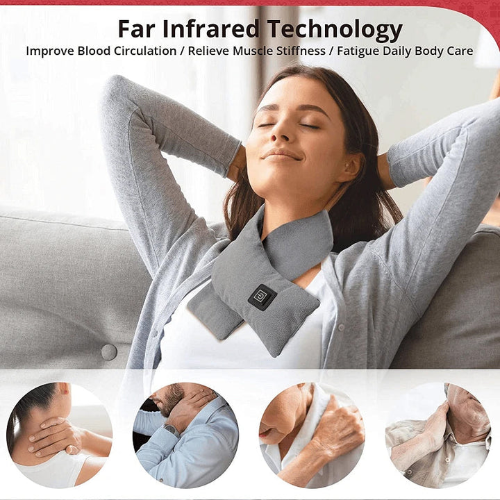 Hollevo™ Verwarmde fleece sjaal met 3 warmtestanden en USB