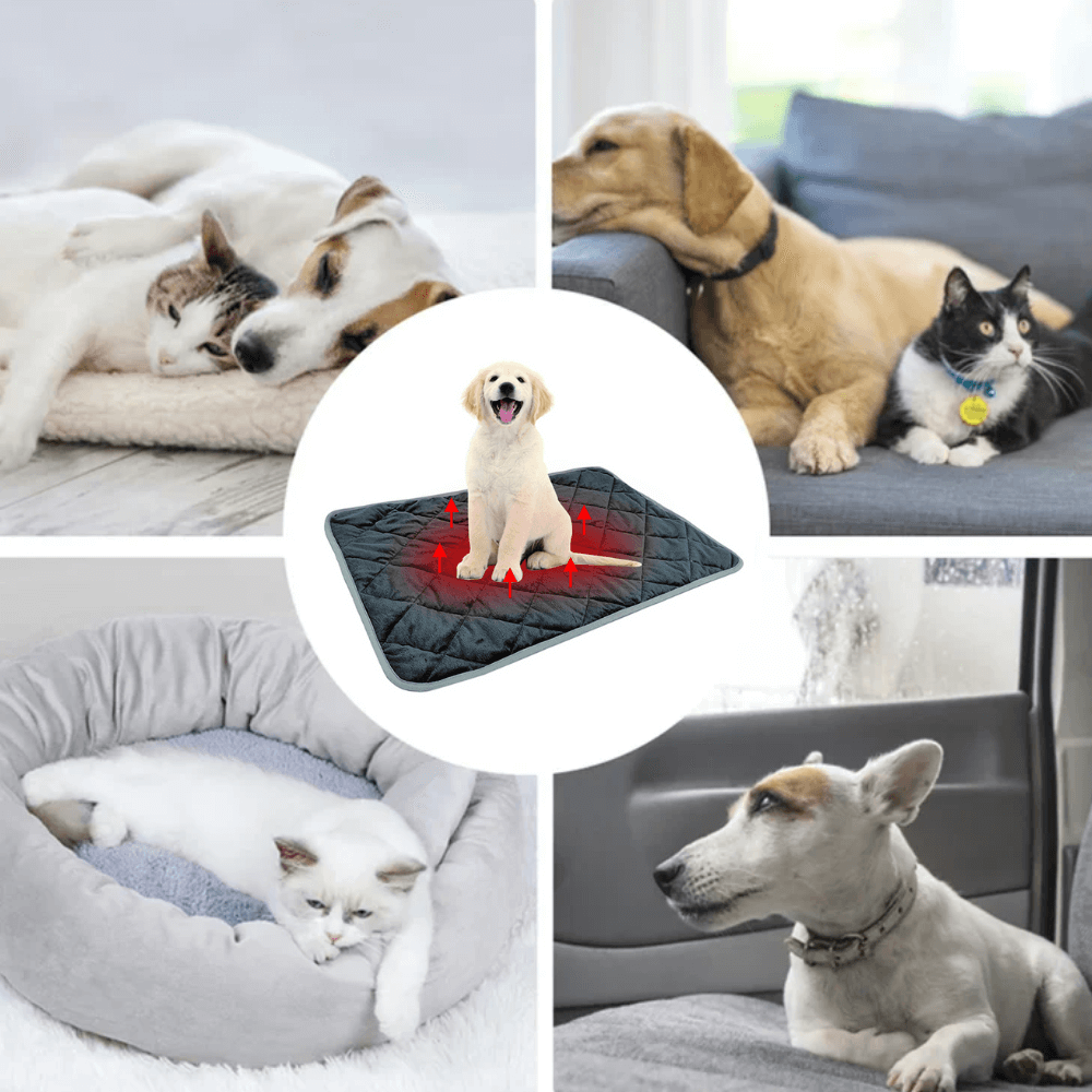 Zelfverwarmende mand-mat voor hond en kat met antislipbodem