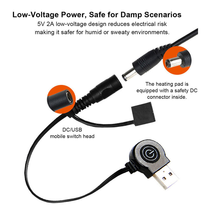 Hollevo™ USB-warmtekussen met 5 zones, warm binnen 30 seconden