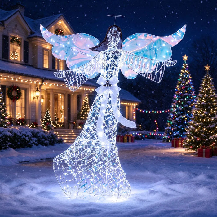 Hollevo Verlichte kerstengel 158 cm met 230 koudwitte leds