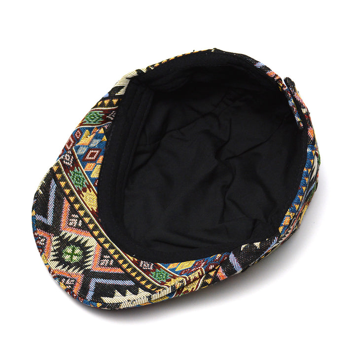 Flatcap met kleurrijk geometrisch patroon