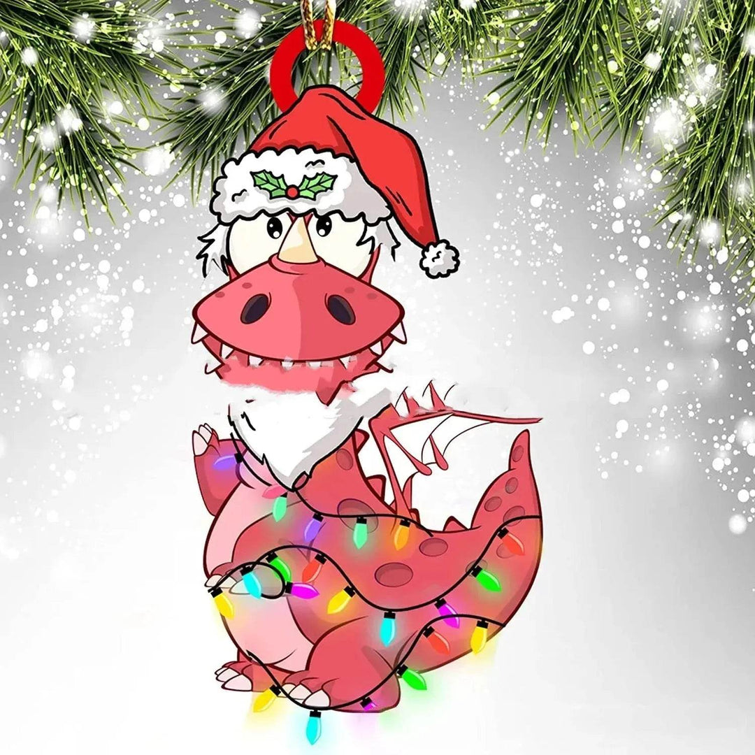 Dinosaurus draak ei kerstdecoraties hanger acryl