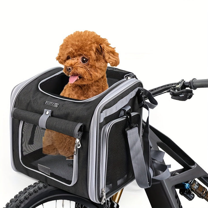 Uitklapbare fietsmand voor kleine honden en katten
