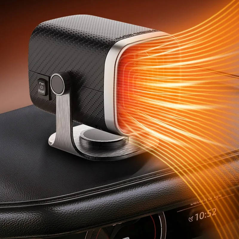 Hollevo™ Keramische autokachel en ruitontdooier 12V/24V, 360° draaibaar