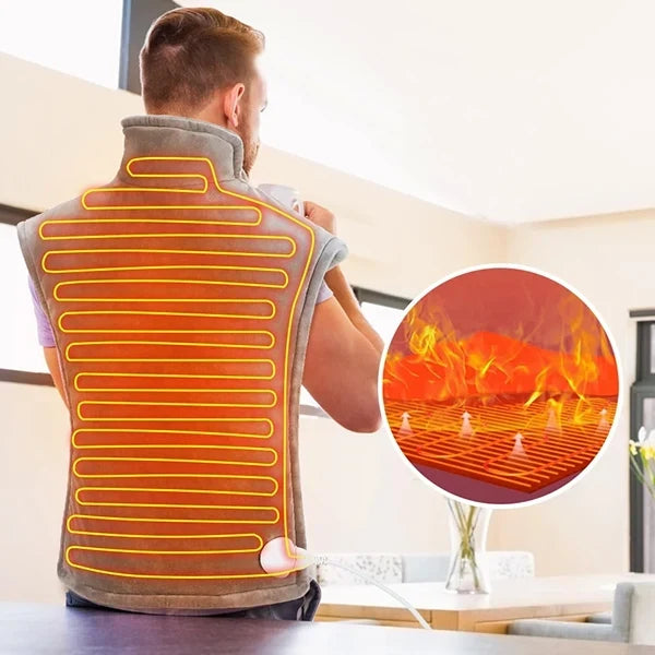 Superzacht elektrisch warmtekussen voor nek en rug met timer – Hollevo™