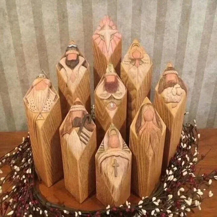 Kerststal tafereel column beelden