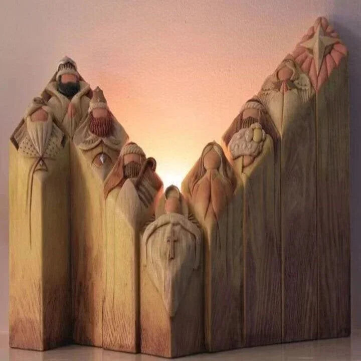 Kerststal tafereel column beelden