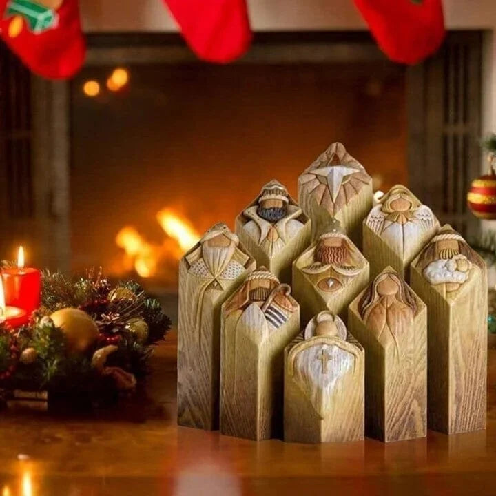 Kerststal tafereel column beelden