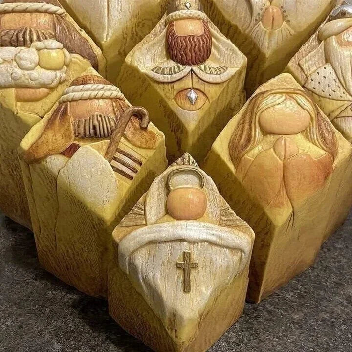 Kerststal tafereel column beelden