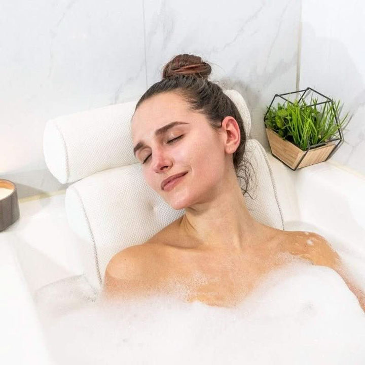 Ergonomisch badkussen met zuignappen voor nek en hoofd