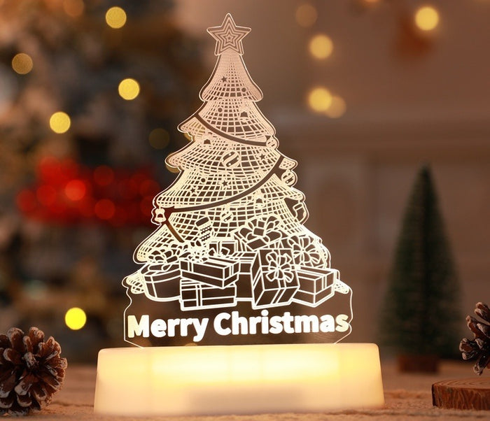 Hollevo 3D kerstlampje van acryl met warm wit licht