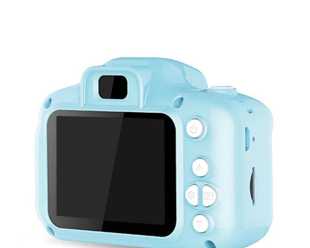 Blauwe digitale kindercamera met scherm