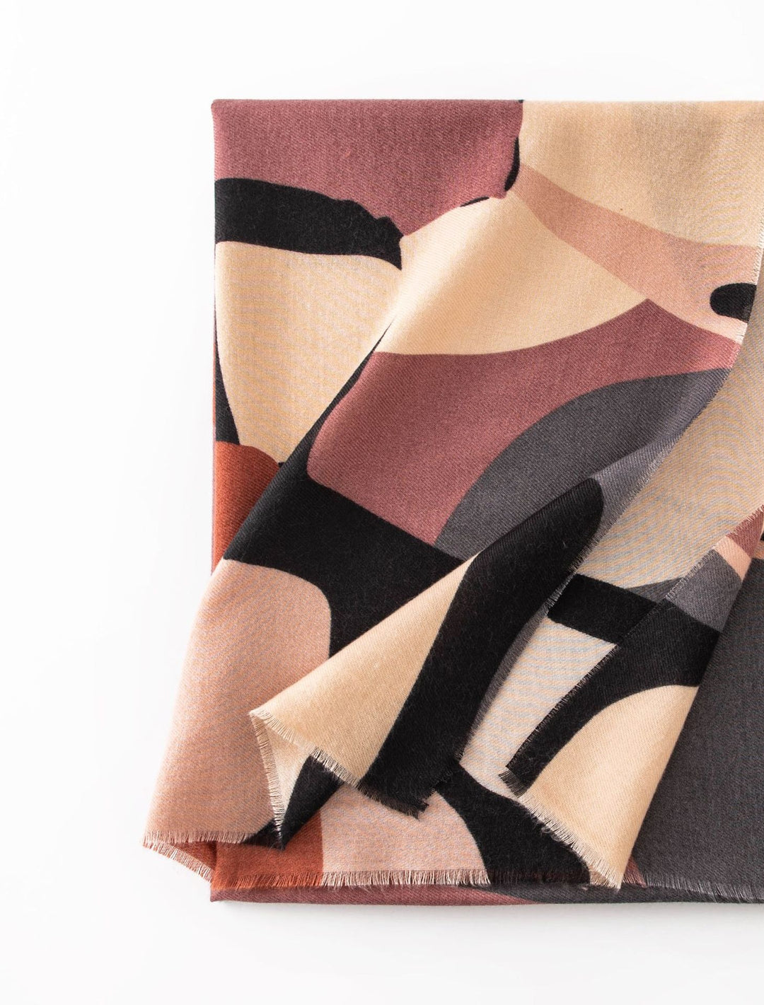Sjaal met abstracte kleurblokprint