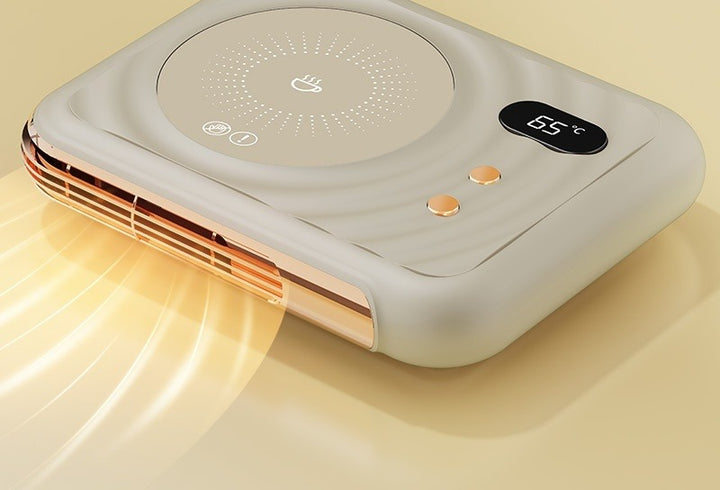 Mokwarmer met warme lucht naar handen